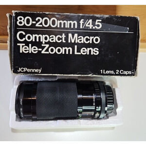 VINTAGE JCPenney 80-200mm f/4.5 Compact Macro Tele-Zoom Lens Canon Bayonet Mount